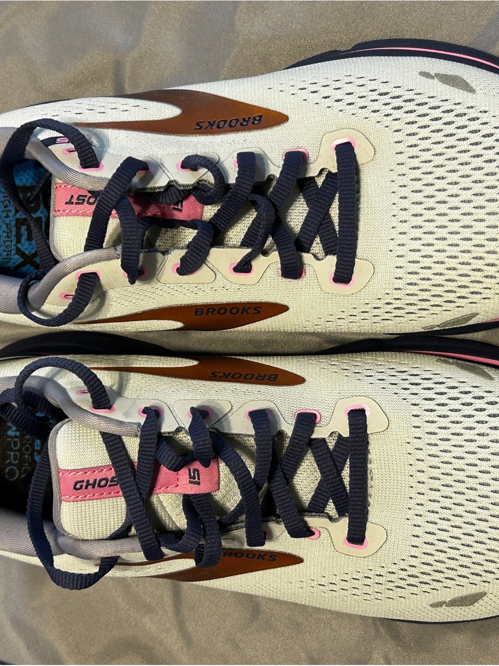 Brooks Women's Light blue, Pink & Navy Running Shoes with Gold Accent - Picture 2 of 3